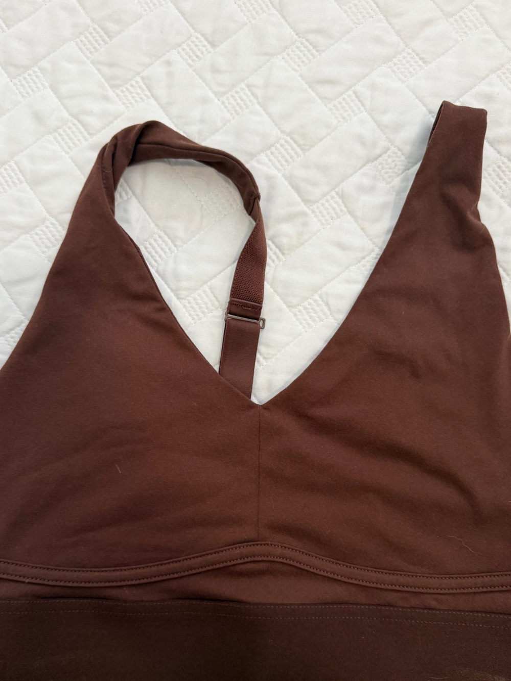 Fabletics Brown V-Neck Sports Bra